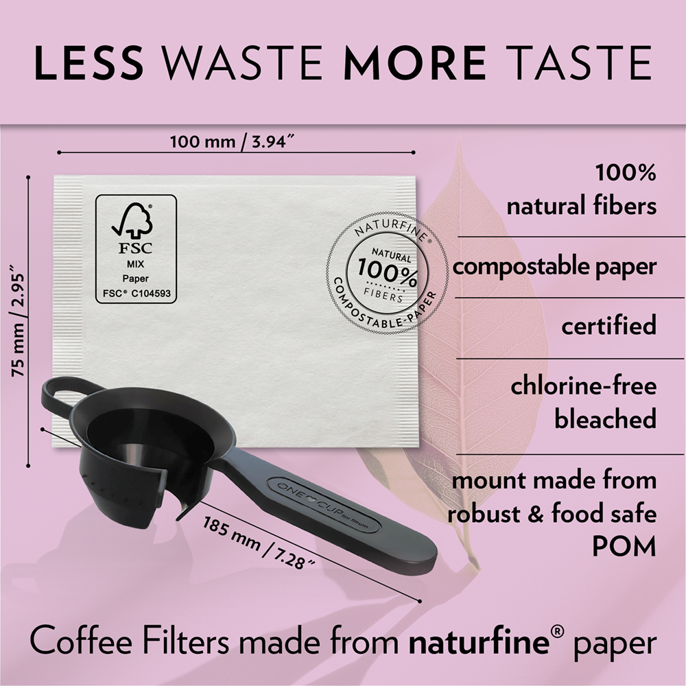 Finum ONECUP 60 Filtri Per Caffè In Carta Compostabile, Per Tazza, Certificati FSC