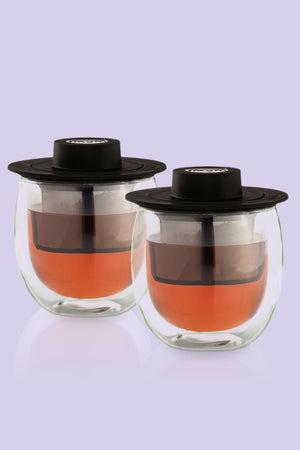 2 HOT GLASS SYSTEM 200ml cups with infuser-133